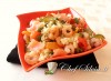 Couscous  gamberi, verdure e salmone